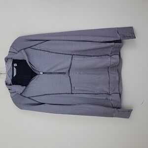 Athleta Black & White Pin Striped Pullover Hoodie M